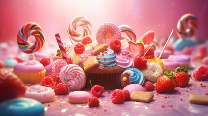 Fototapeta na wymiar Sweets created with Generative AI