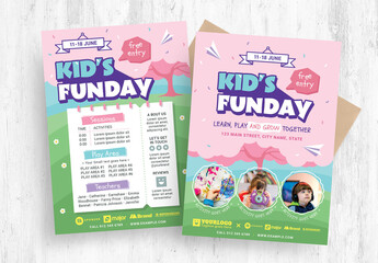Kids Fun Day Flyer Poster Layout