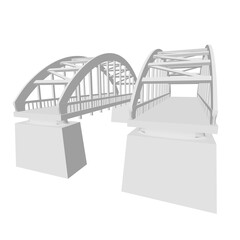 Bridge connection structure. 3d render illustration.