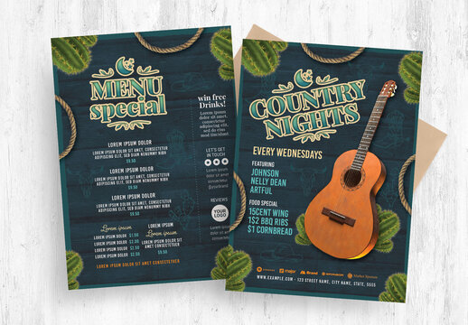 Country Music Flyer Poster Layout
