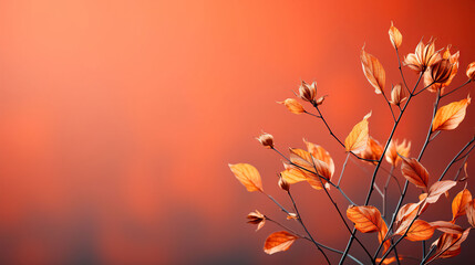 Immerse in rustic charm of fall warm background showcasing tree branches, leaves, leaving space for touch. Ai Generated