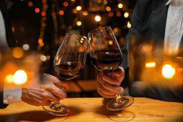 food and Drink, wine red and for a friendly, in a bar or a restaurant 
