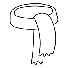 scarf line knitted clothes icon doodle element