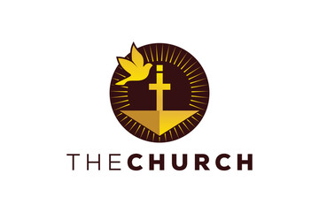 Trendy and Professional letter i church sign Christian and peaceful vector logo