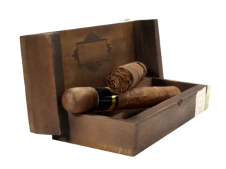 Abwaschbare Fototapete Havana Cigars in a wooden Box - Transparent PNG Background