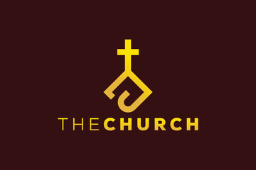 Obraz premium Trendy and Professional letter J church sign Christian and peaceful vector logo