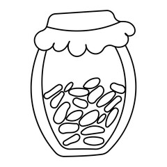 canned jar vegetables line doodle icon element