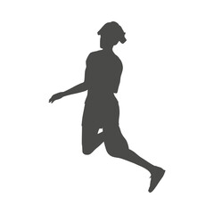 Jumping beautiful woman. Sport girl illustration. Young woman silhouette