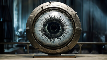 Big brother is watching scary eye surveillance- AI generated - obrazy, fototapety, plakaty