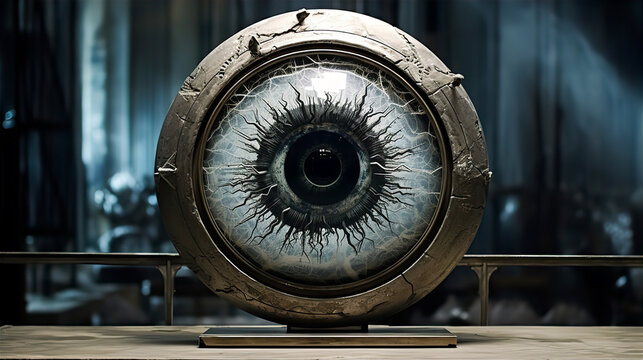 Big brother is watching scary eye surveillance- AI generated