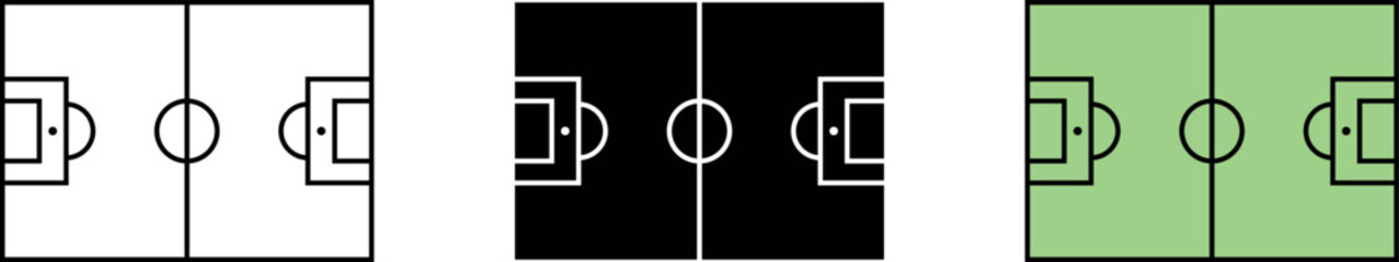 Football field icon vector, filled flat sign, solid pictogram isolated on white. Vector ilustration
