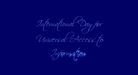 International Day for Universal Access to Information - lettering animation with particles