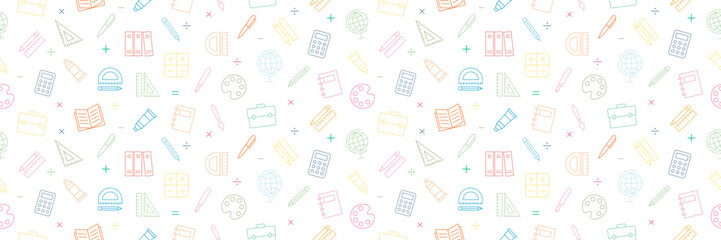 School pattern background. School seamless pattern icon. Wallpaper seamless pattern. Stock vector