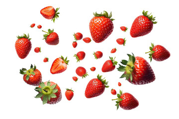 Strawberries on a white background. Generative AI