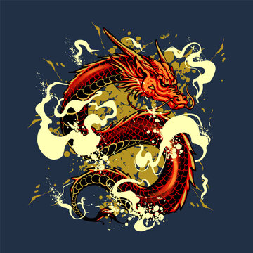 the monster dragon illustration vector