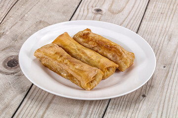 Traditional crispy fried stuffed springroll
