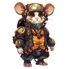 Steampunk Mouse Clipart Illustration