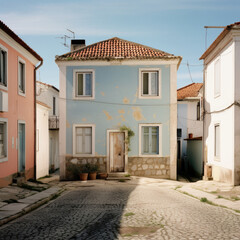 Fototapeta na wymiar Lonely Classic: Typical City Landscape in Portugal 