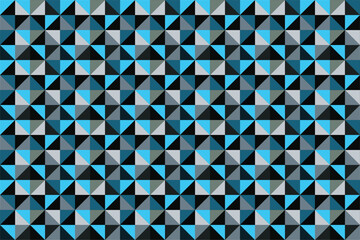 Abstract Seamless Pattern in blue color. Seamless Pattern with Triangles. Blue, black and white triangle Pattern . Vector illustration