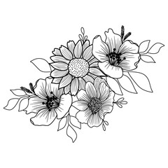 hand drawn flower arrangement