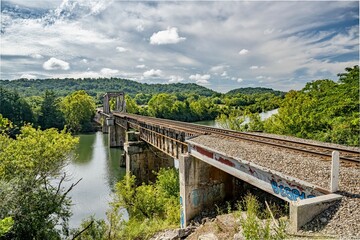 Obraz premium railway bridge over the river