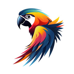 Obraz premium Paradise Bird Colored Parrot hummingbird canary Stylization Geometric Tattoo Logo Print
