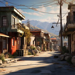 Naklejka premium street in the city