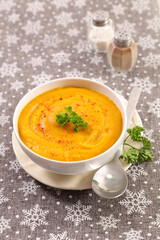 pumpkin soup with cream and spices