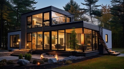 Obraz premium A well-insulated home showcasing double-glazed windows. Generative AI