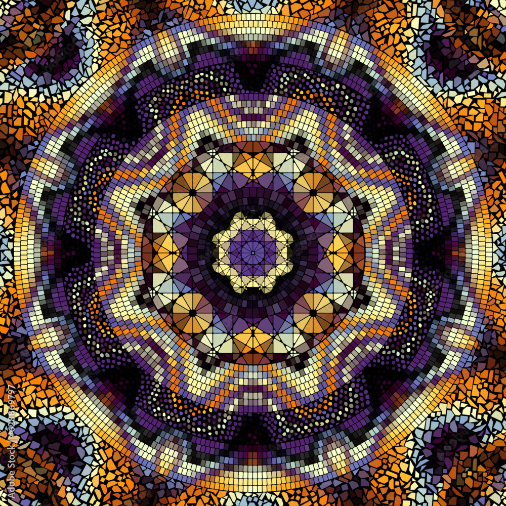 Aufkleber vector seamless mosaic art pattern. art background. mandala image
