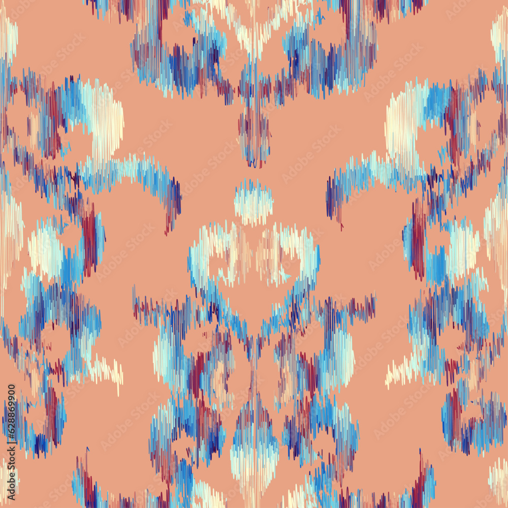 Poster geometric abstract grunge vintage pattern. ikat style. seamless vector image.