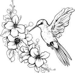 Bird Flower Illustration