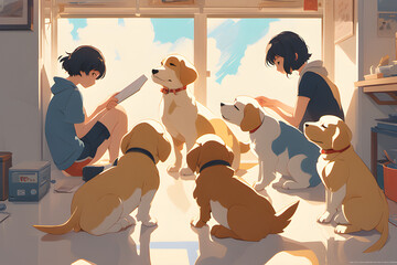 Multiple puppies. \ Generative AI