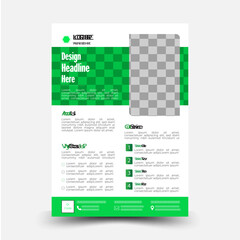 Corporate business flyer template design set with green. Corporate Flyer Template A4 Size. Brochure design, cover modern layout, annual report, poster