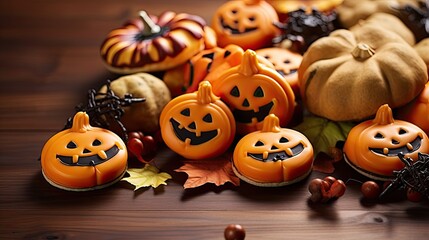 Set of halloween pumpkins