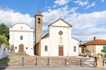 Fototapeta na wymiar Church of Saints James and Christopher - Church of Podenzana, Province of Massa and Carrara, Tuscany, Italy
