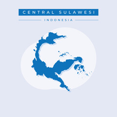 Vector illustration vector of Central Sulawesi map Indonesia
