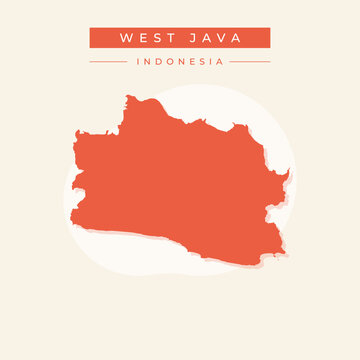 Vector illustration vector of West Java map Indonesia