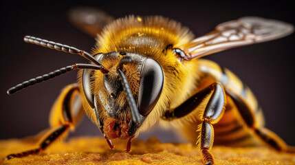 macro close up of a  bee