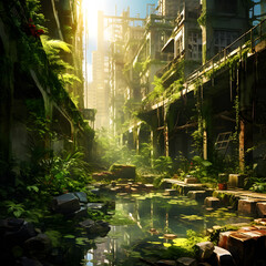 Ciudad en ruinas, la vegetación se come la ciudad