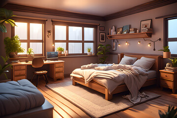 cozy bedroom Generative Ai