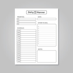 Daily Planner Interior Vector Template For KDP