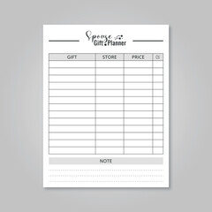 SPOUSE GIFT PLANNER FOR KDP INTERIOR