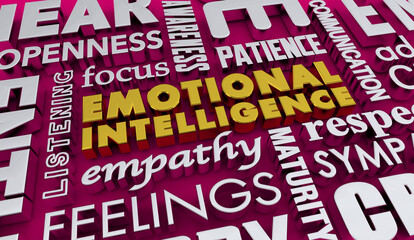 Emotional Intelligence Awareness of Others Feelings Emotions Words 3d Illustration