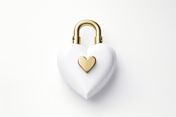 Heart shaped padlock illustration, concept of love and passion. Generative AI