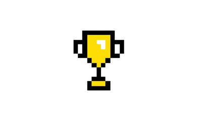 Fototapeta premium Pixel art gold medal or trophy