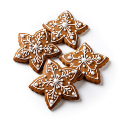 Gingerbread cookies isolated on white background 