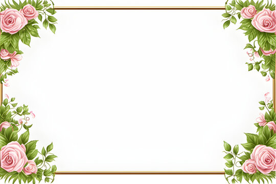flower Picture border frame, card Generative AI