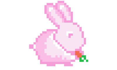 Rabbit with carrot pixel art