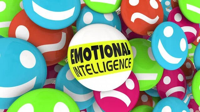 Emotional Intelligence Buttons Pins Self Awareness Others Feelings 3d Animation
